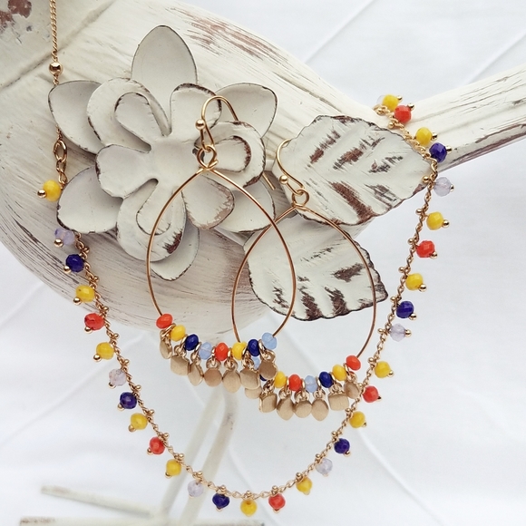 Colorful earring and necklace set - Picture 3 of 10